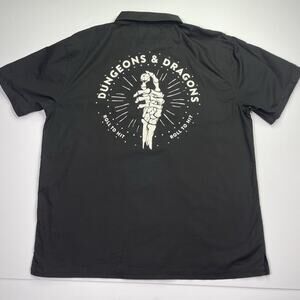 Dungeons & Dragons Shirt Wizards Of The Coast Men’s L Button Up Graphic Roll Die